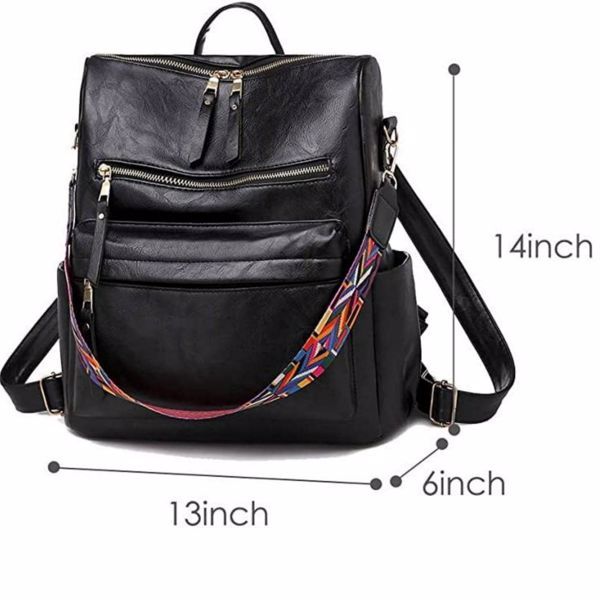Portable Panda Black Backpack Purse – Ideal for Work, Travel, or College