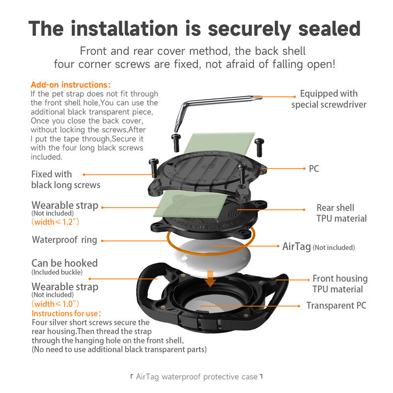 Rugged AirTag Case Dogs/Cats