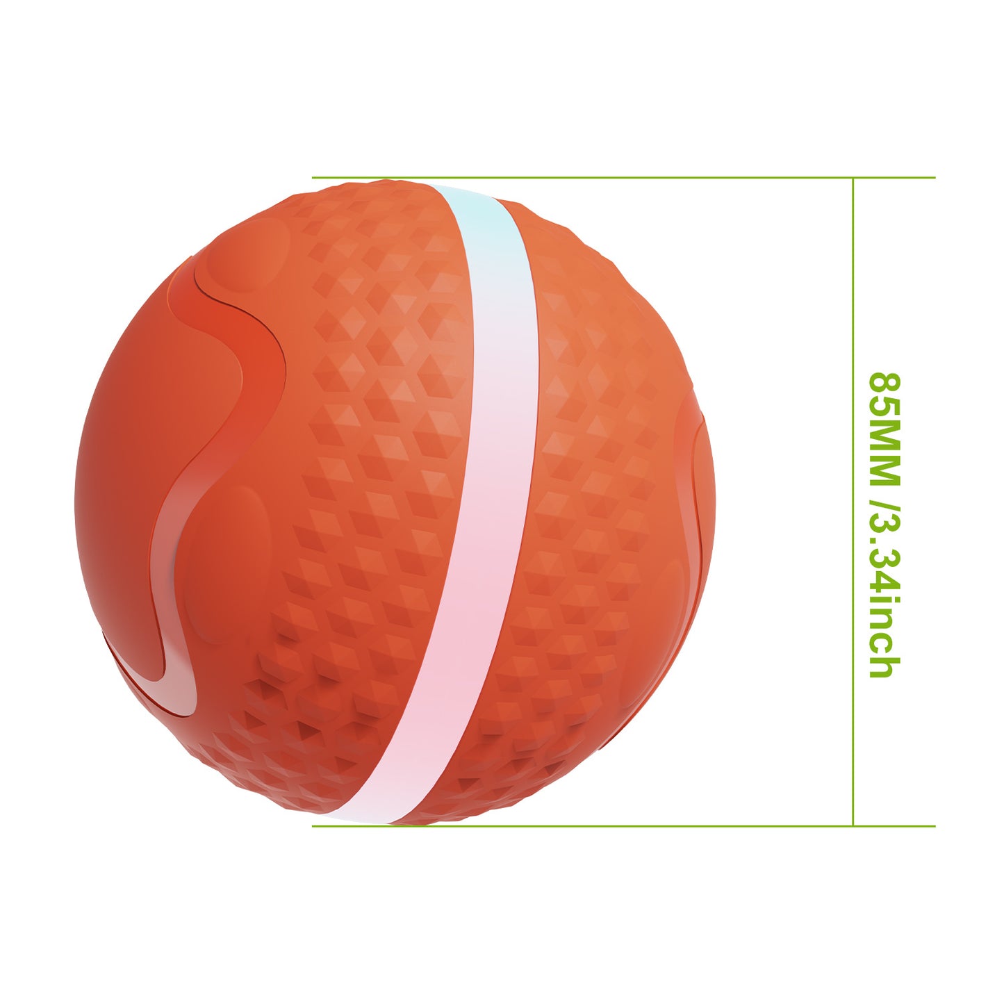 Happy dog playing with motion-activated interactive ball toy