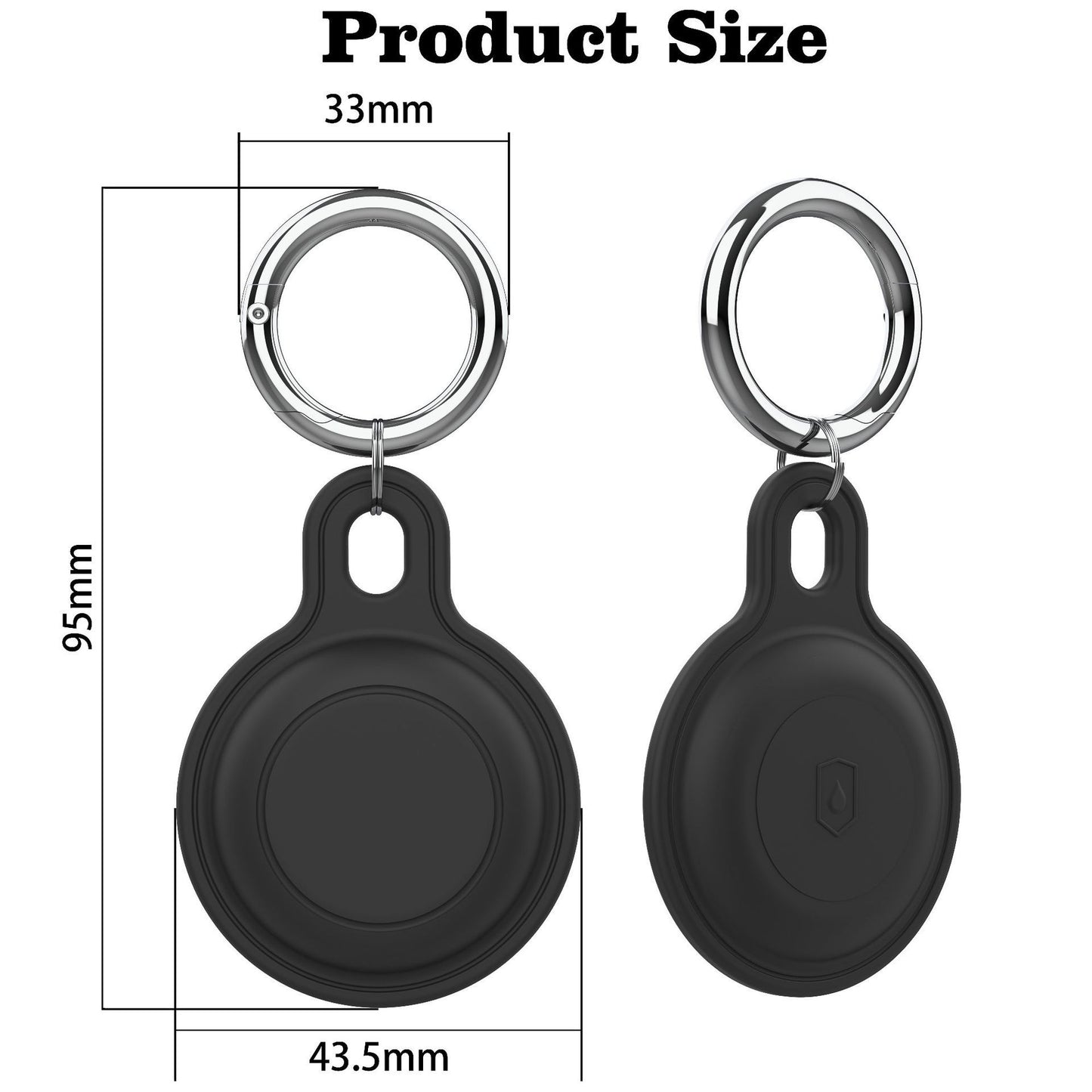 Durable waterproof AirTag silicone shield case with injection molding finish