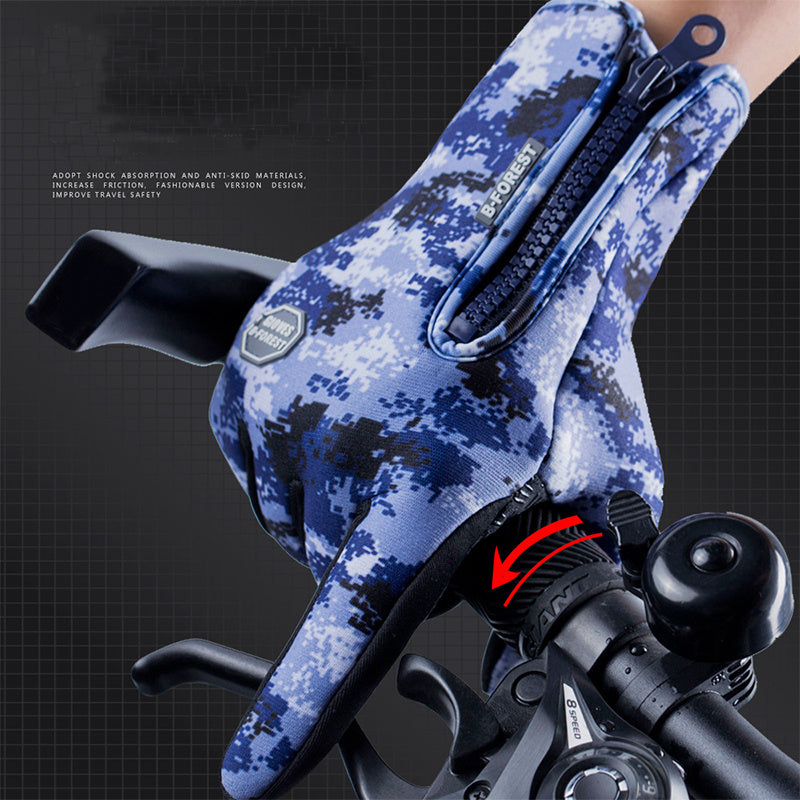 Portable Panda motorcycle riding gloves – fleece-lined and anti-slip winter wear