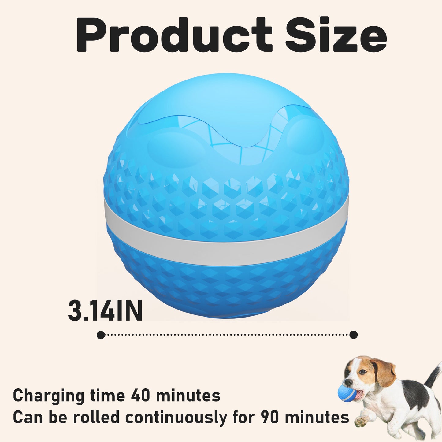 USB Type-C rechargeable smart interactive dog toy ball