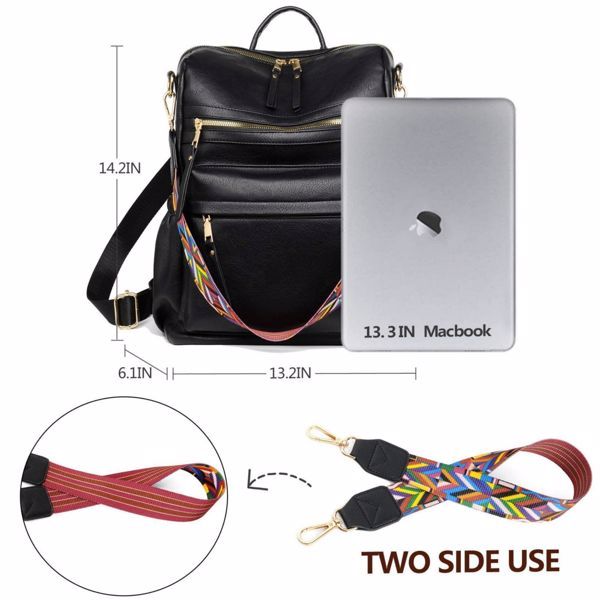 Portable Panda Black Backpack Purse – Dimensions 13x7x9.25 Inches