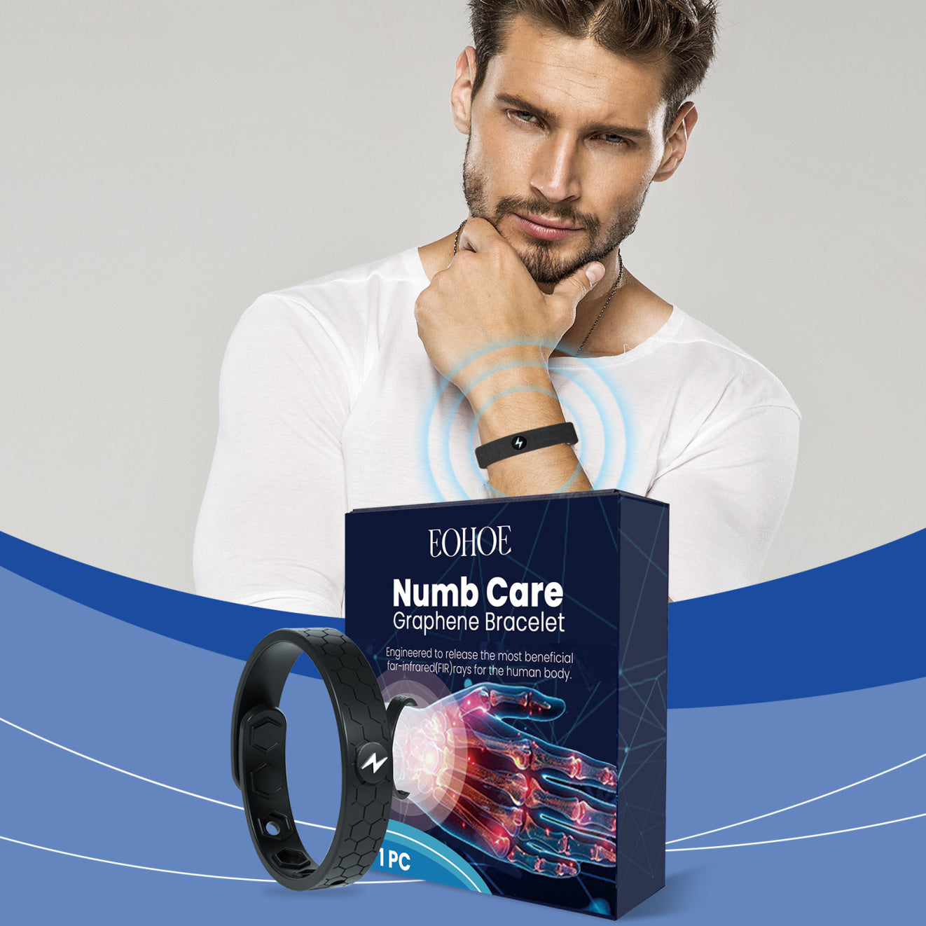 Portable Panda EOHOE Graphene Wristband – eco silicone body care bracelet with far infrared therapy