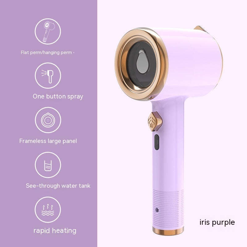 Steam iron fine mist in action – light purple steamer