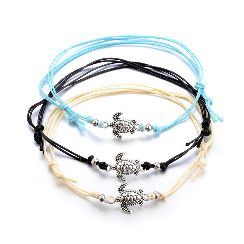 Hemp Rope Multi-layer Turtle Anklet