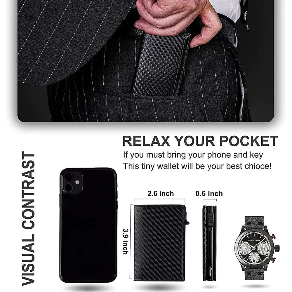 Portable Panda Genuine Leather AirTag Wallet Case – RFID Blocking Credit Card Holder with Magnetic AirTag Pocket
