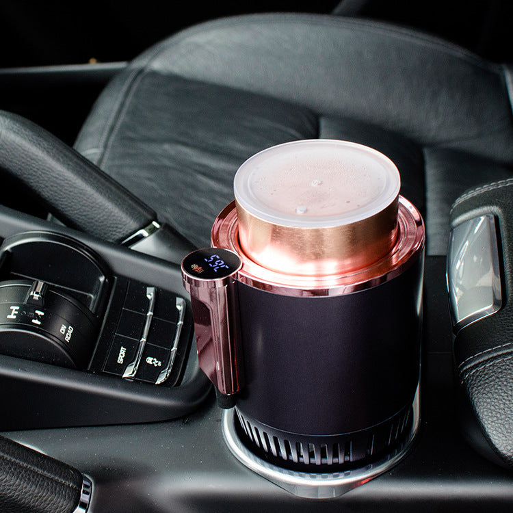 Portable Panda Smart Travel Cup fitting in standard car cup holder – On-the-Go Heating and Cooling