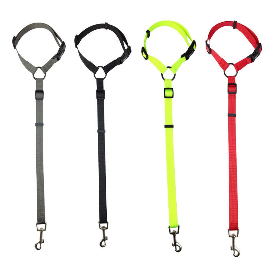 Durable nylon pet seat belt leash with adjustable buckle
