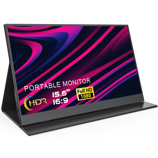SleekView 15.6'' FHD Portable Monitor with smart cover, slim lightweight design – Portable Panda