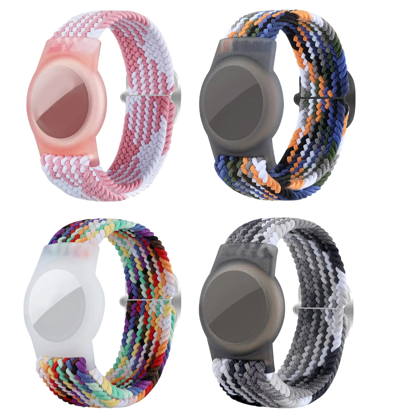 4 Pack AirTag Bracelet for Kids – Nylon Adjustable GPS Wristbands by Portable Panda
