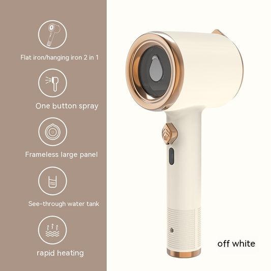 Mini Portable Handheld Garment Steamer side profile – beige