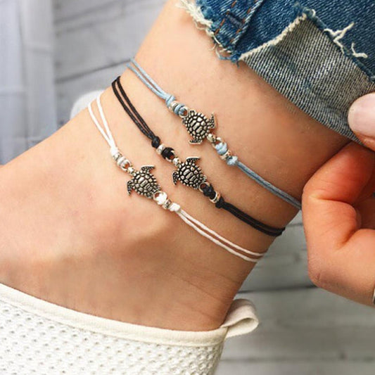 Hemp Rope Multi-layer Turtle Anklet