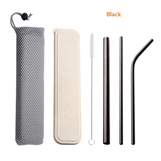304 Stainless Steel Portable Colorful Straw Set