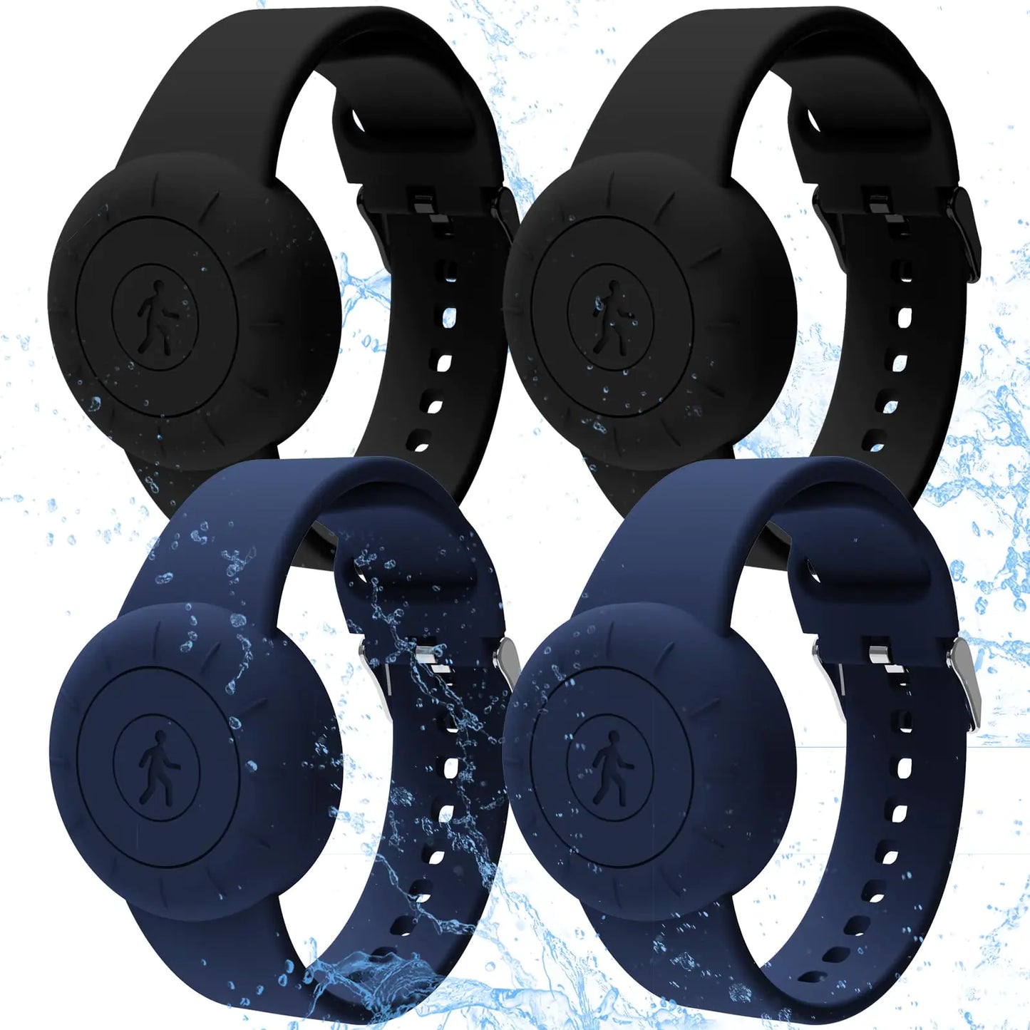 Portable Panda Waterproof AirTag Bracelet for Kids – 4 Pack GPS Tracker Wristbands
